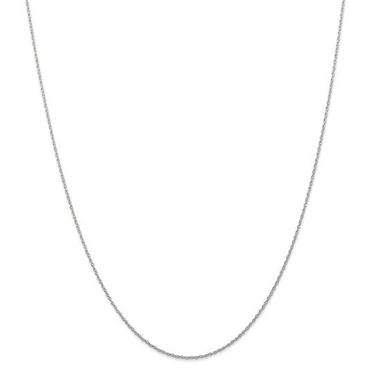 Million Charms 14k White Gold, Necklace Chain, .7 mm Carded Cable Rope Chain, Chain Length: 16 inches