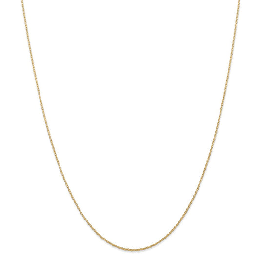 Million Charms 14k Yellow Gold, Necklace Chain, .7 mm Carded Cable Rope Chain, Chain Length: 16 inches
