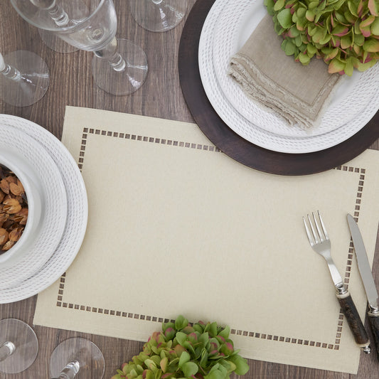 Laser-Cut Hemstitch Placemat,  13" x 19", (Set of 4)