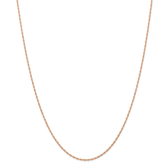 Million Charms 14k Rose Gold, Necklace Chain, 1.15mm Cable Rope Chain, Chain Length: 18 inches