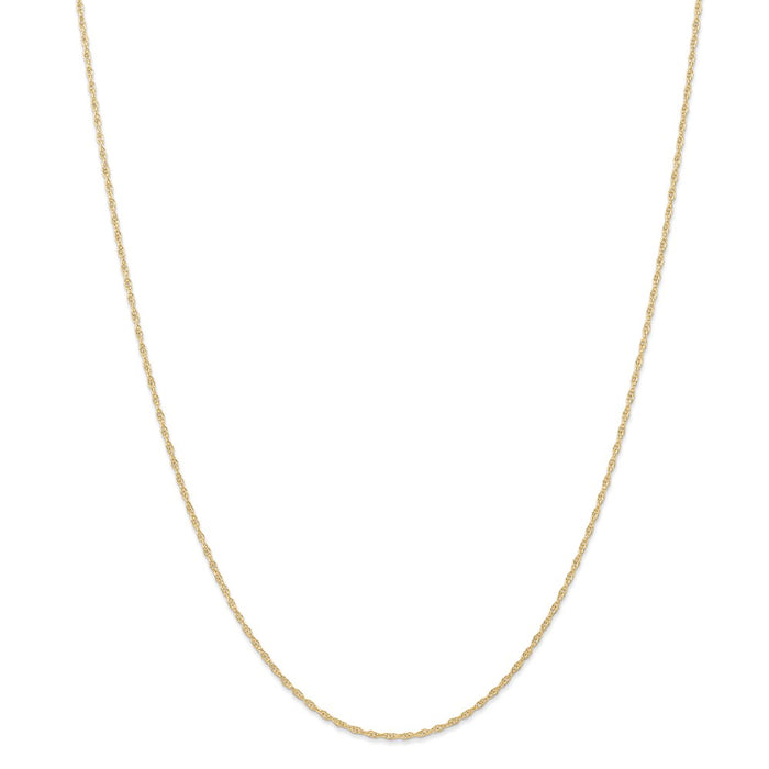 Million Charms 14k Yellow Gold, Necklace Chain, 1.15mm Carded Cable Rope Chain, Chain Length: 16 inches