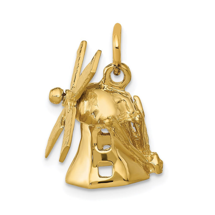 Million Charms 14K Yellow Gold Themed Wind Mill Charm