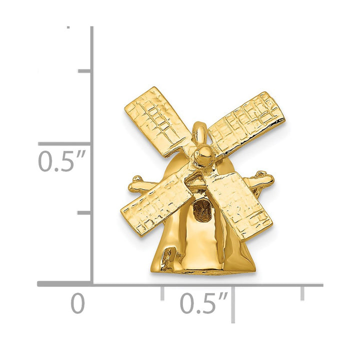 Million Charms 14K Yellow Gold Themed Wind Mill Charm