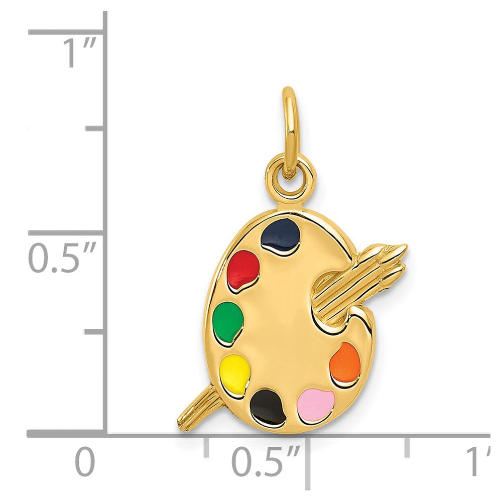 Million Charms 14K Yellow Gold Themed Enameled Artist Palette Charm