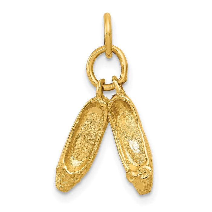 Million Charms 14K Yellow Gold Themed Ballet Slippers Charm