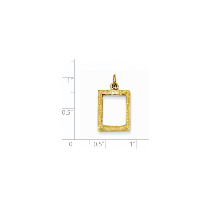 Million Charms 14K Yellow Gold Themed Small Picture Frame Pendant