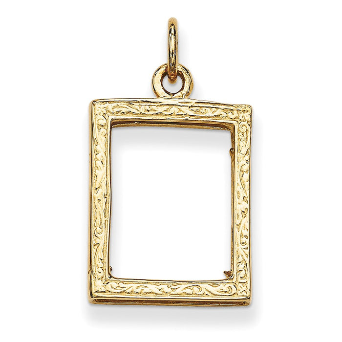 Million Charms 14K Yellow Gold Themed Small Picture Frame Pendant