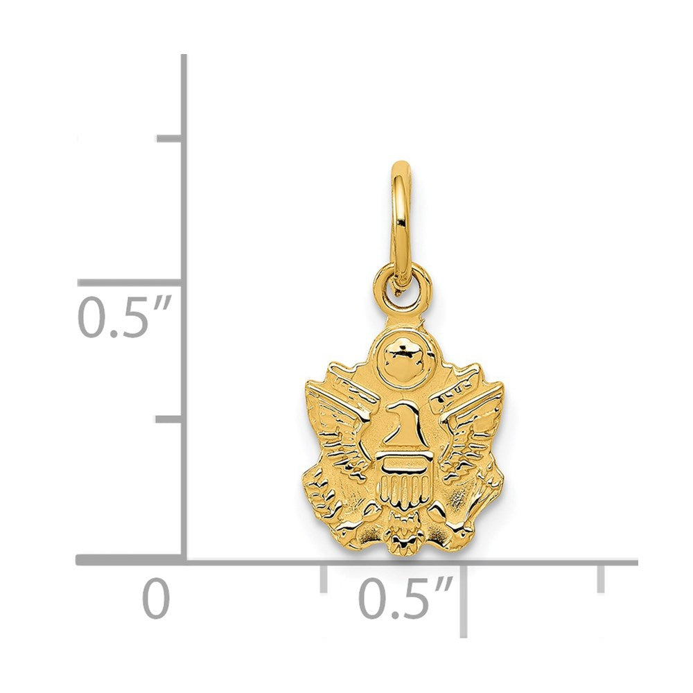 Million Charms 14K Yellow Gold Themed U. S. Army Insignia Charm