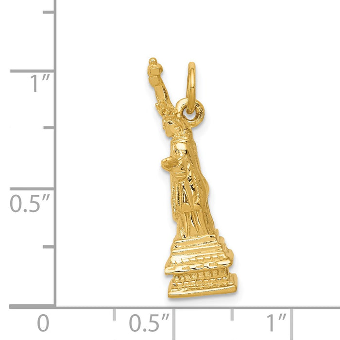 Million Charms 14K Yellow Gold Themed Statue Of Liberty Charm