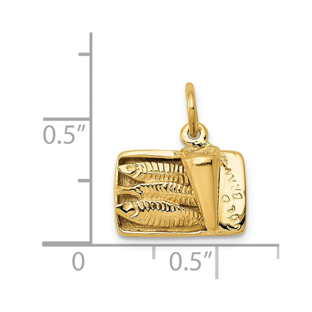 Million Charms 14K Yellow Gold Themed Sardine Can Charm