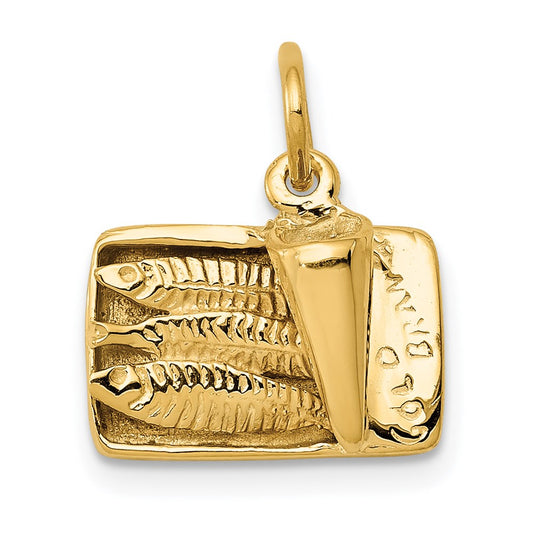 Million Charms 14K Yellow Gold Themed Sardine Can Charm