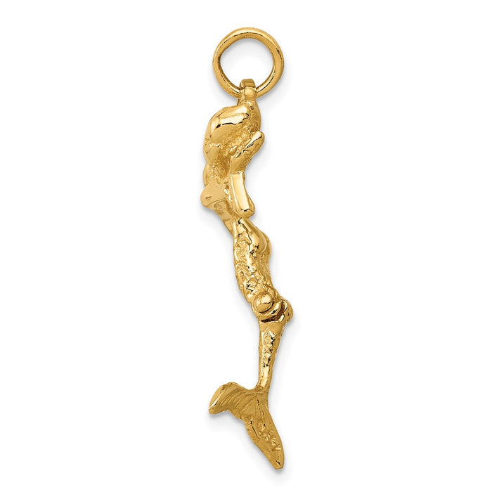 Million Charms 14K Yellow Gold Themed Mermaid Charm