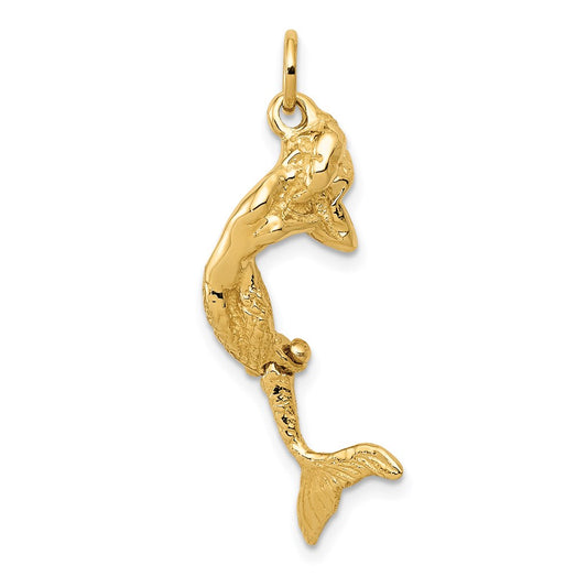 Million Charms 14K Yellow Gold Themed Mermaid Charm
