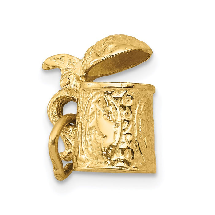 Million Charms 14K Yellow Gold Themed 3-D Beer Stein Charm