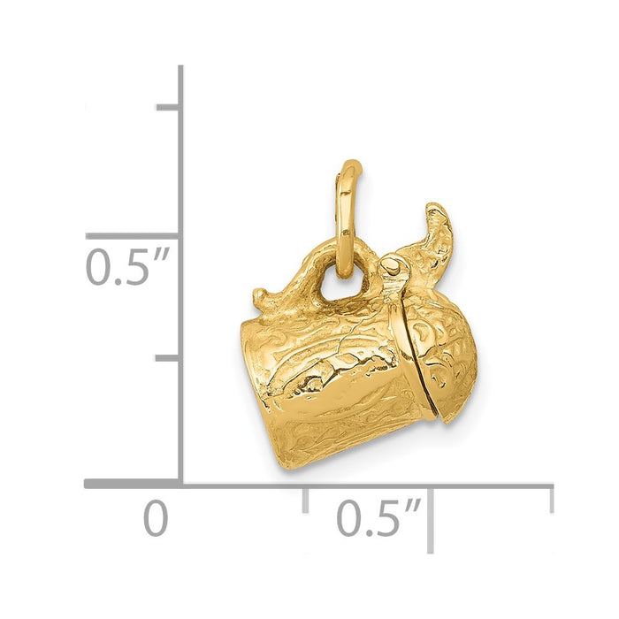 Million Charms 14K Yellow Gold Themed 3-D Beer Stein Charm