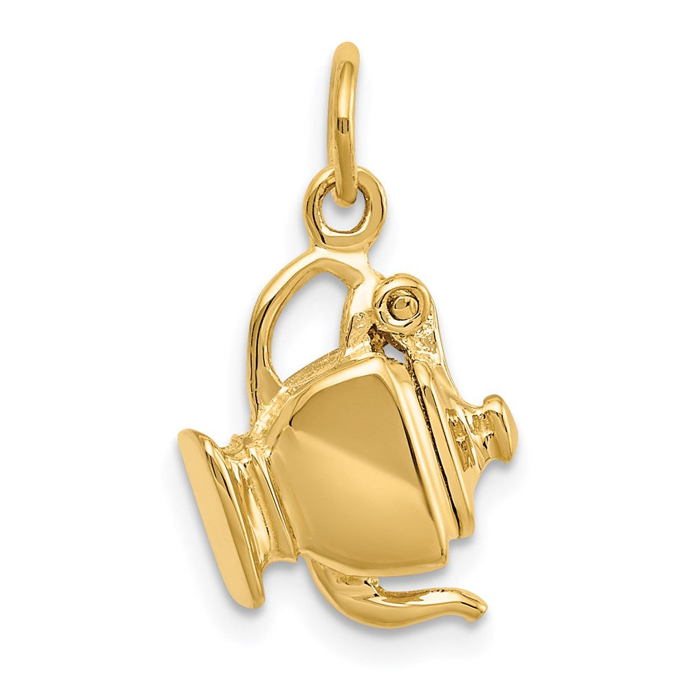 Million Charms 14K Yellow Gold Themed 3-D Tea Pot Charm