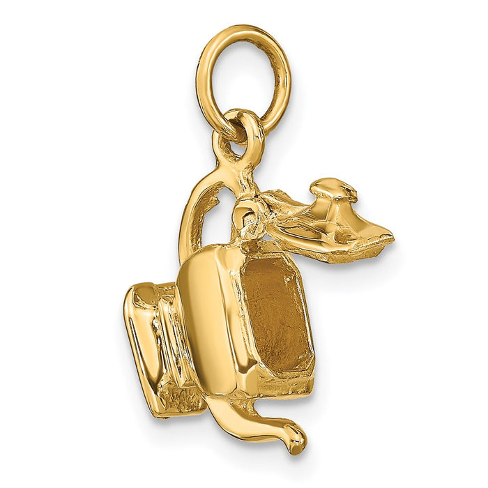 Million Charms 14K Yellow Gold Themed 3-D Tea Pot Charm