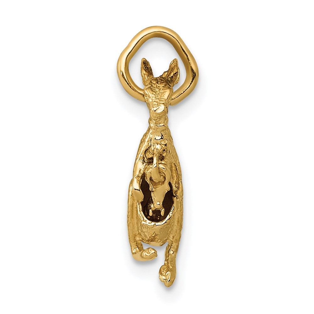 Million Charms 14K Yellow Gold Themed Kangaroo With Joey Charm