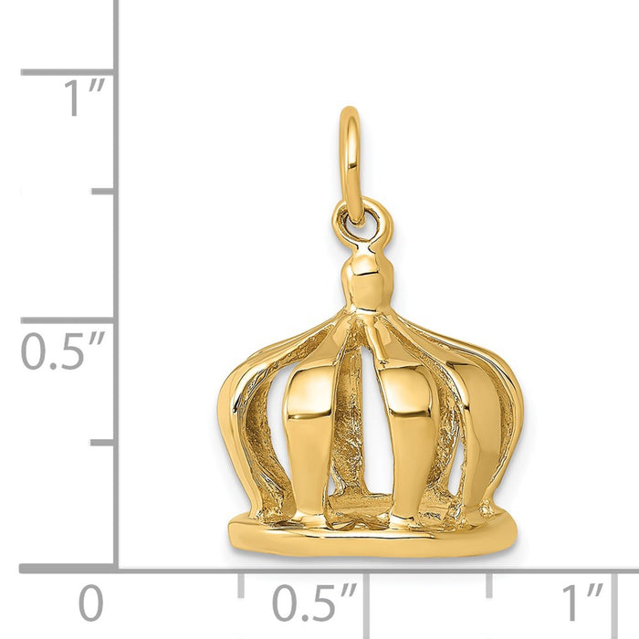 Million Charms 14K Yellow Gold Themed Crown Charm