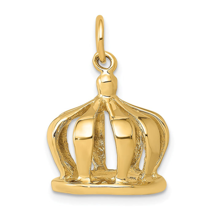 Million Charms 14K Yellow Gold Themed Crown Charm