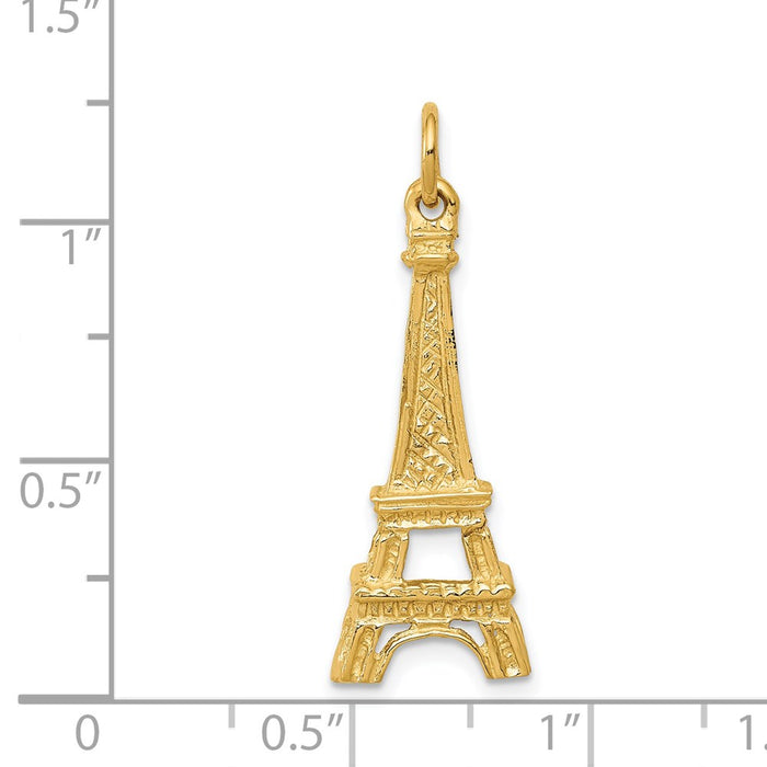 Million Charms 14K Yellow Gold Themed Eiffel Tower Charm