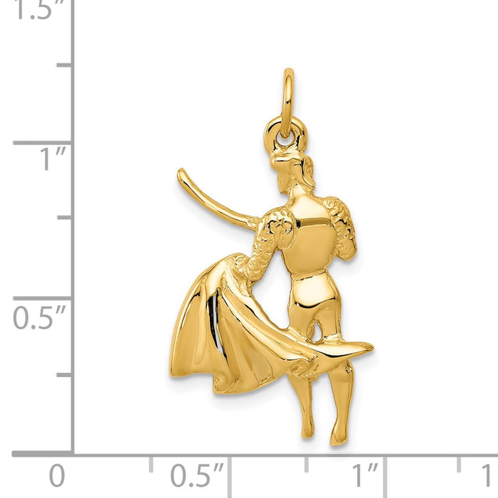 Million Charms 14K Yellow Gold Themed Matador Charm