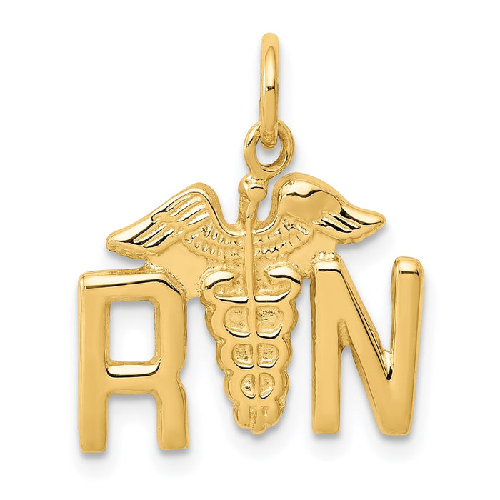 Million Charms 14K Yellow Gold Themed Registered Nurse Charm