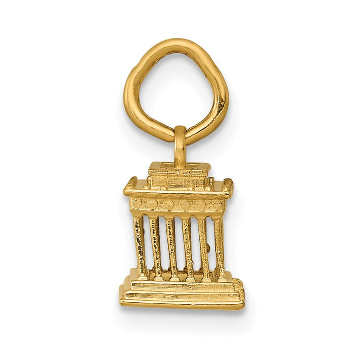 Million Charms 14K Yellow Gold Themed Lincoln Memorial Charm