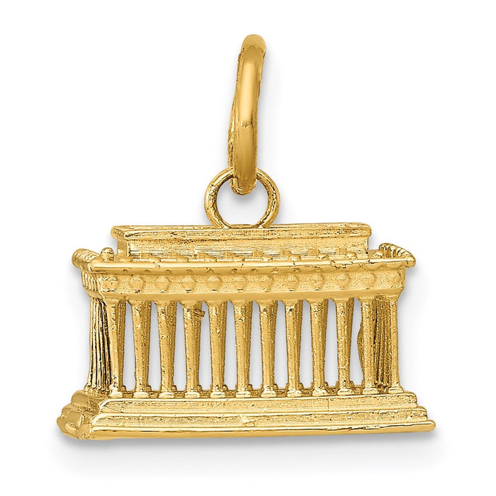 Million Charms 14K Yellow Gold Themed Lincoln Memorial Charm