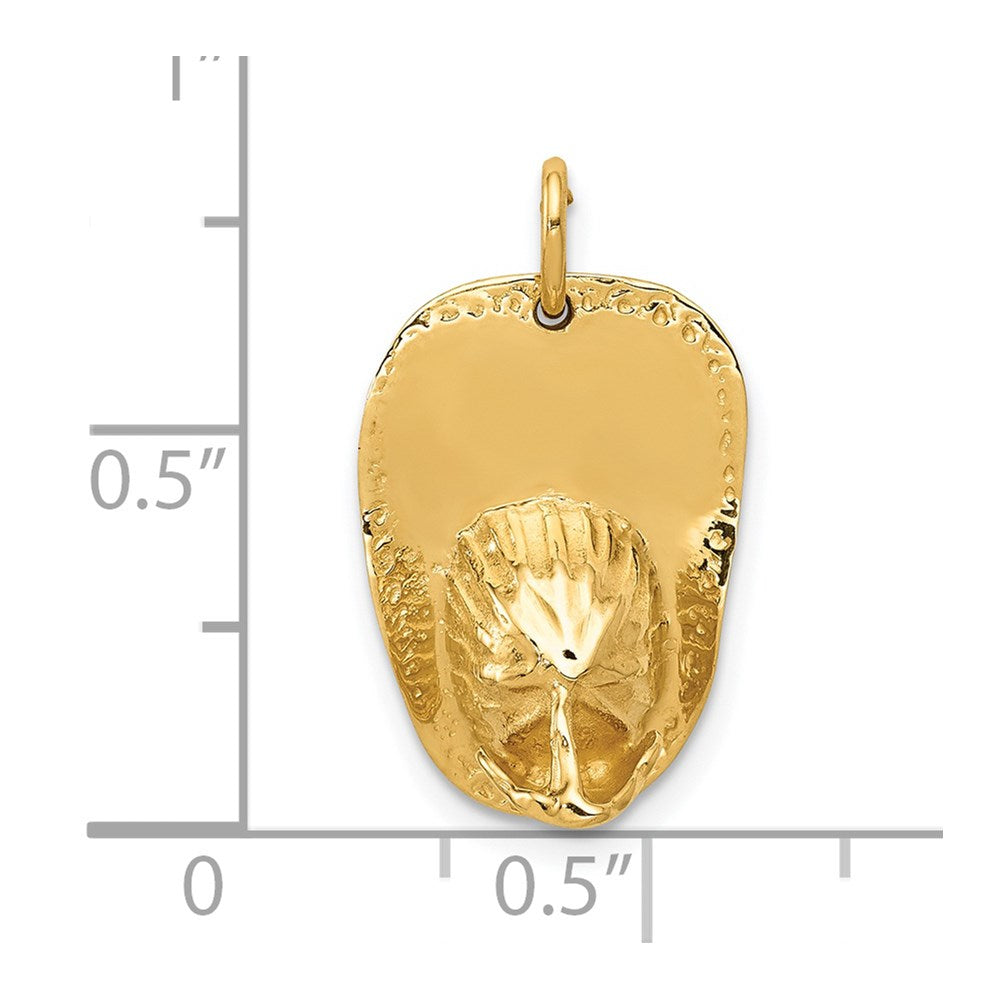 Million Charms 14K Yellow Gold Themed 3-D Large Fireman'S Hat Charm