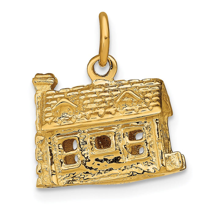 Million Charms 14K Yellow Gold Themed 3-D House Charm