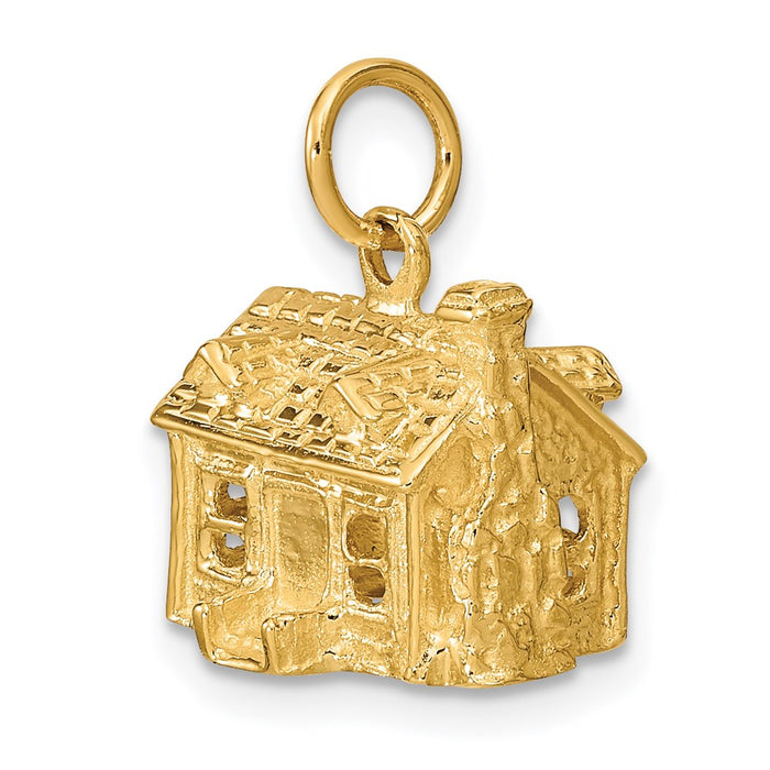 Million Charms 14K Yellow Gold Themed 3-D House Charm