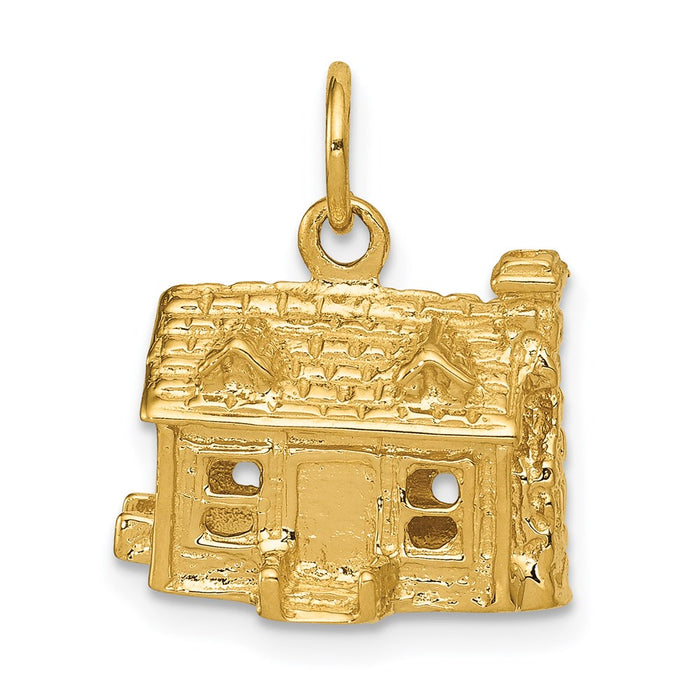 Million Charms 14K Yellow Gold Themed 3-D House Charm