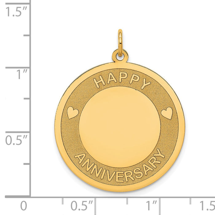 Million Charms 14K Yellow Gold Themed Happy Anniversary Milestone Charm