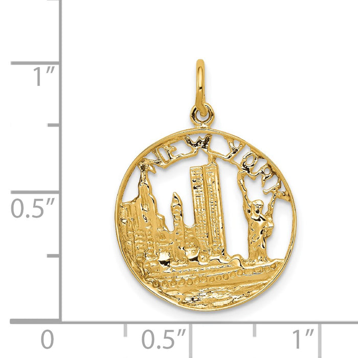 Million Charms 14K Yellow Gold Themed New York Charm