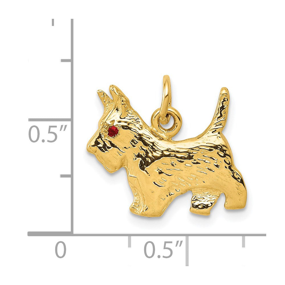Million Charms 14K Yellow Gold Themed Scottie Dog Charm