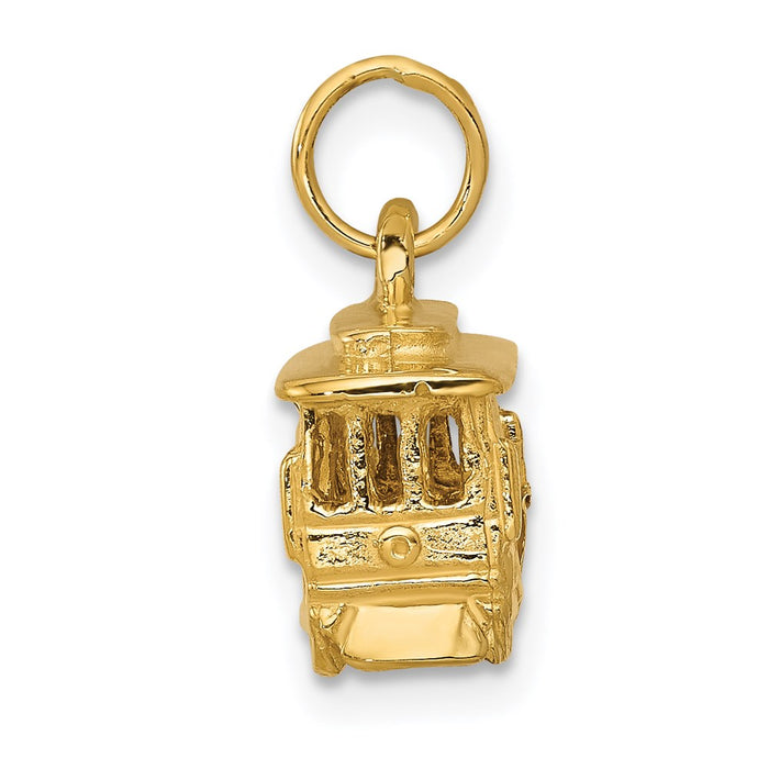 Million Charms 14K Yellow Gold Themed Cable Car Charm