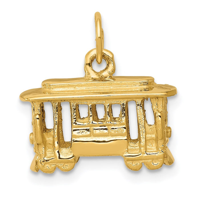 Million Charms 14K Yellow Gold Themed Cable Car Charm