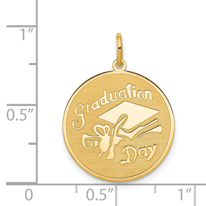 Million Charms 14K Yellow Gold Themed Graduation Day Disc Charm