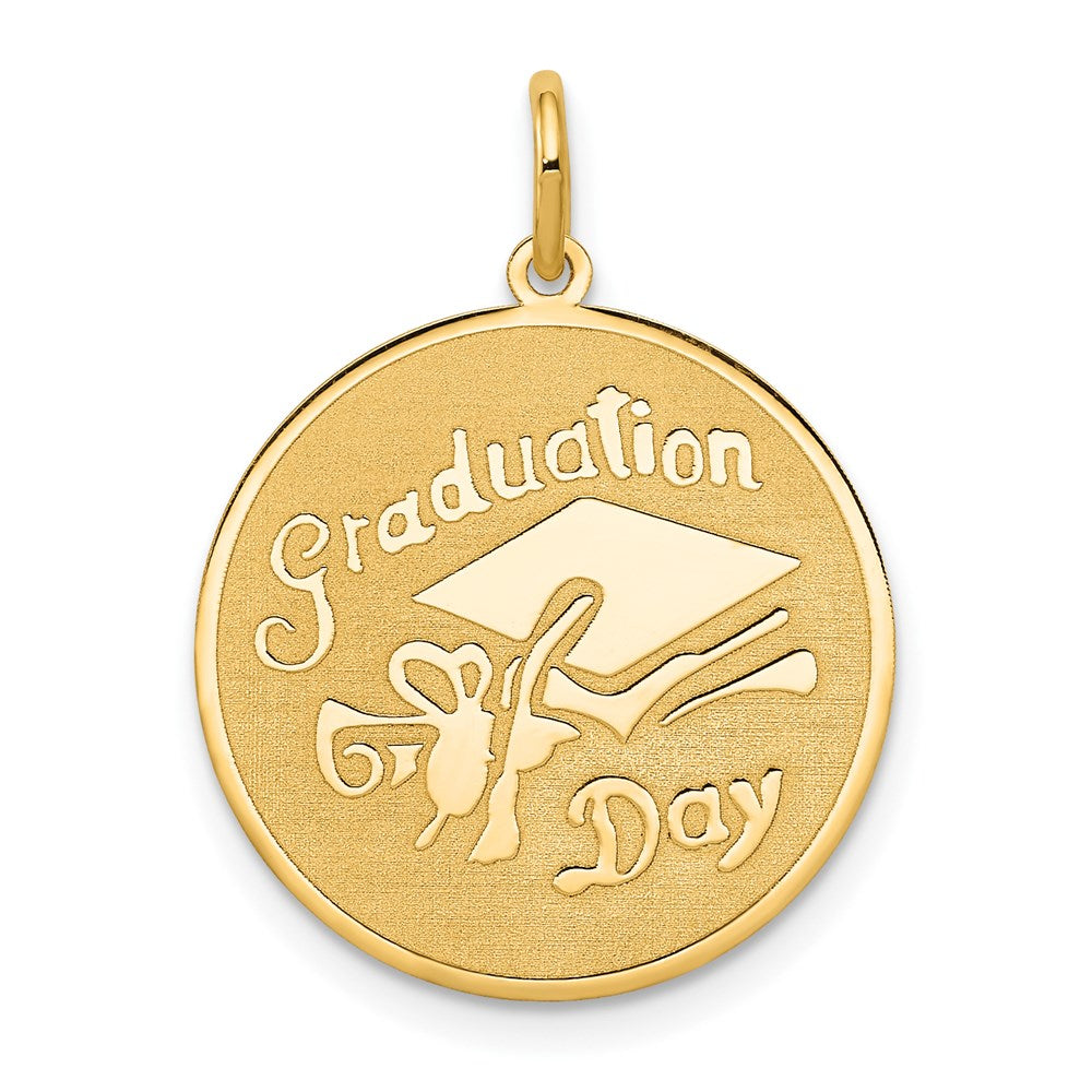 Million Charms 14K Yellow Gold Themed Graduation Day Disc Charm