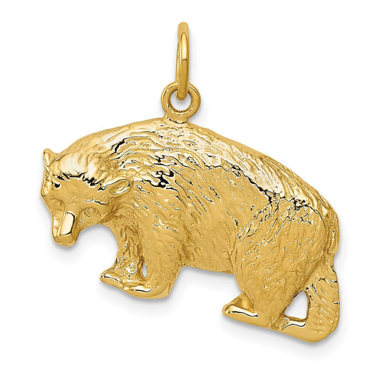 Million Charms 14K Yellow Gold Themed Bear Charm