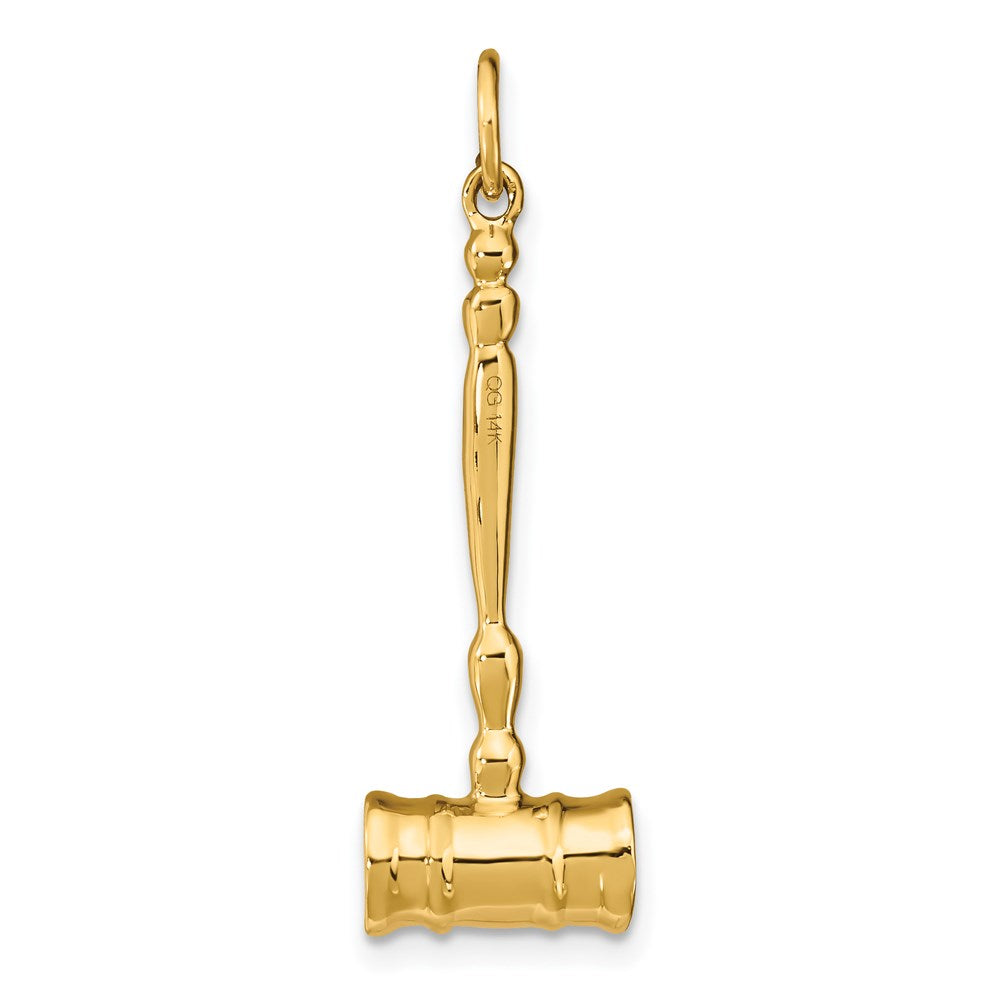 Million Charms 14K Yellow Gold Themed 3-D Gavel Charm