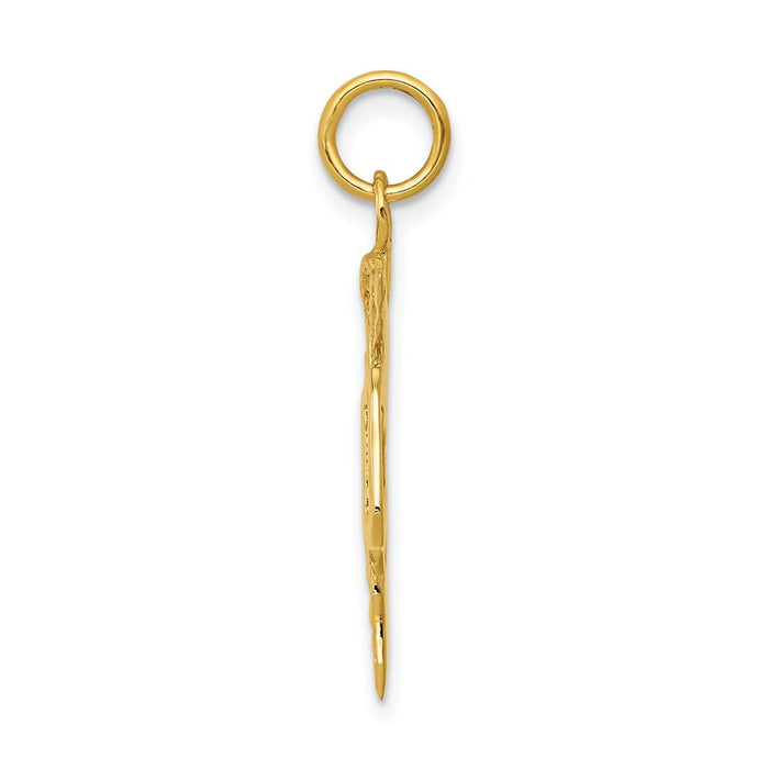 Million Charms 14K Yellow Gold Themed Large M.D. Caduceus Charm