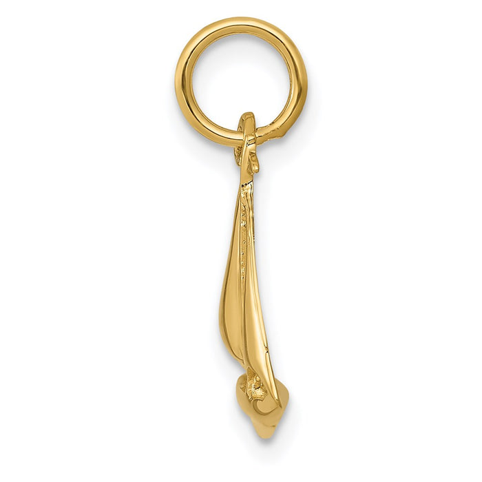 Million Charms 14K Yellow Gold Themed Nautical Sailboat Charm