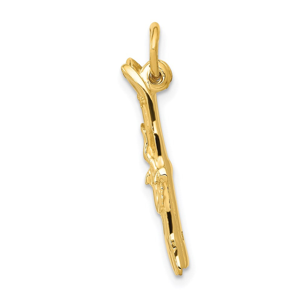 Million Charms 14K Yellow Gold Themed Pair Of Skis Charm