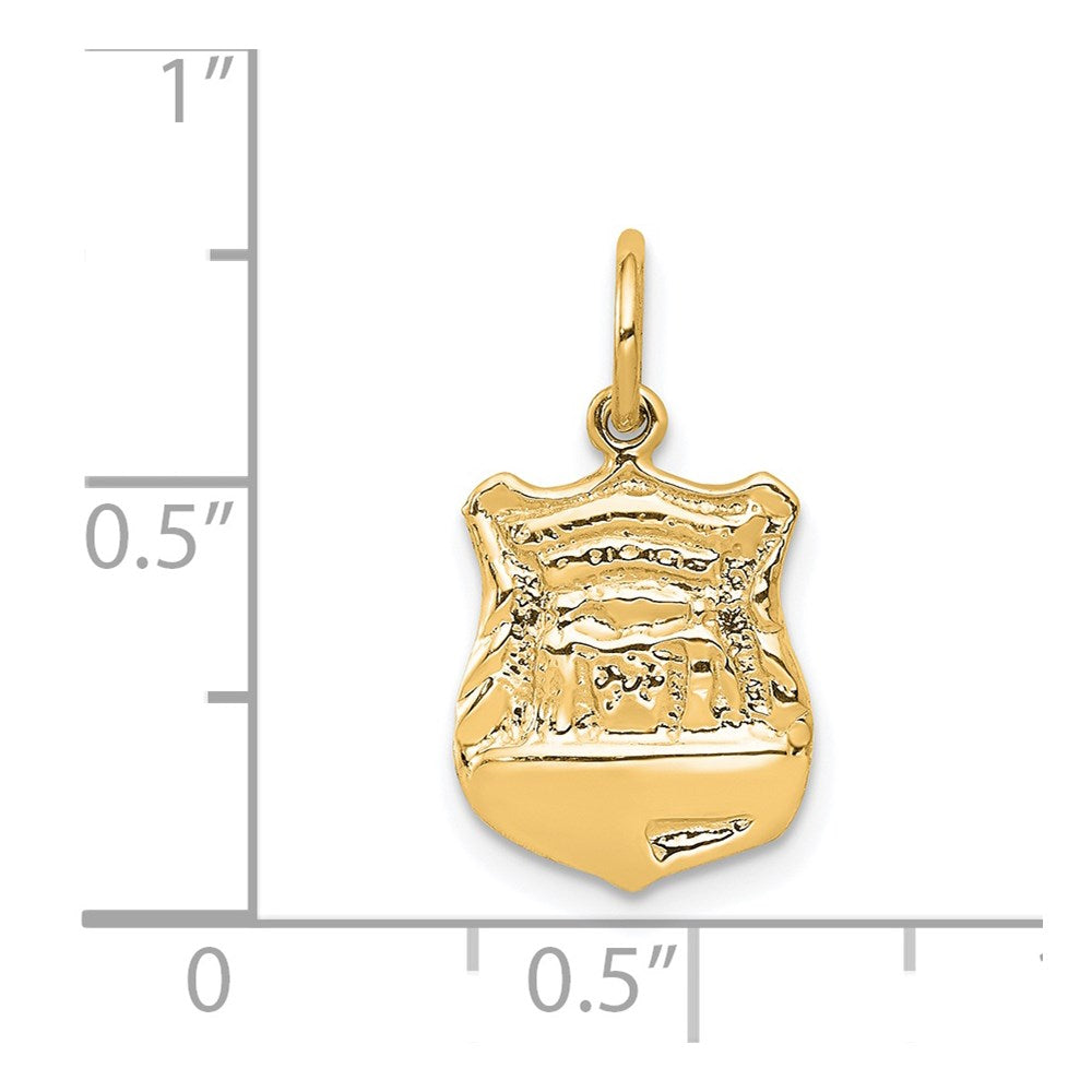 Million Charms 14K Yellow Gold Themed Police Badge Charm