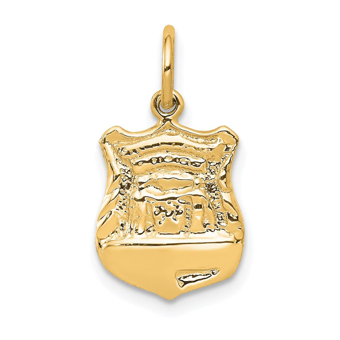 Million Charms 14K Yellow Gold Themed Police Badge Charm