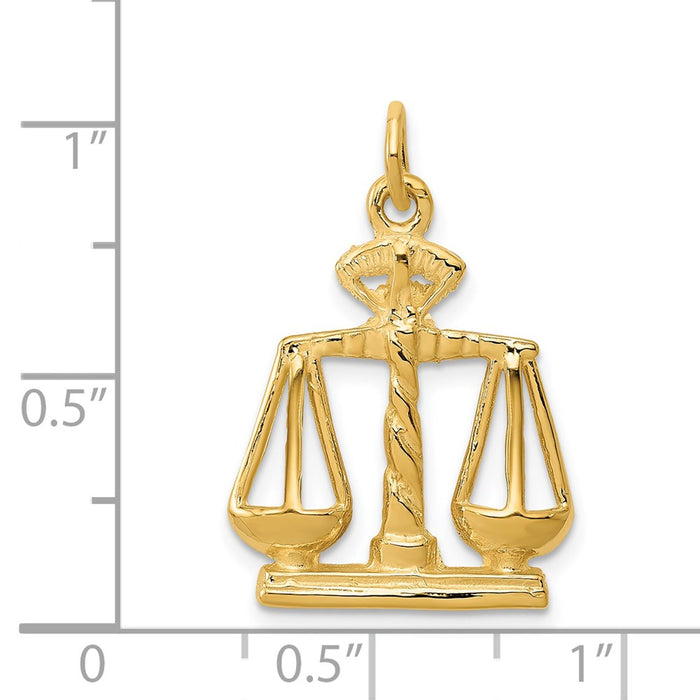 Million Charms 14K Yellow Gold Themed Scales Of Justice Charm