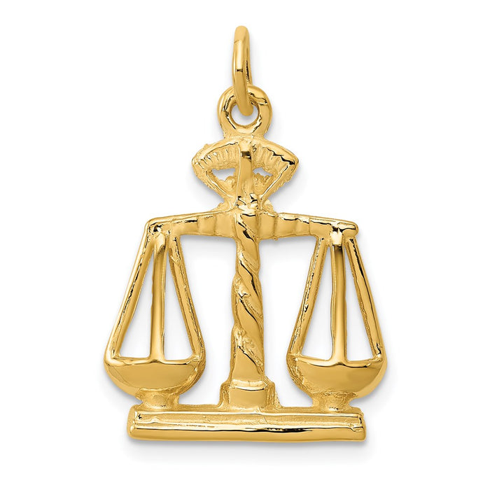 Million Charms 14K Yellow Gold Themed Scales Of Justice Charm