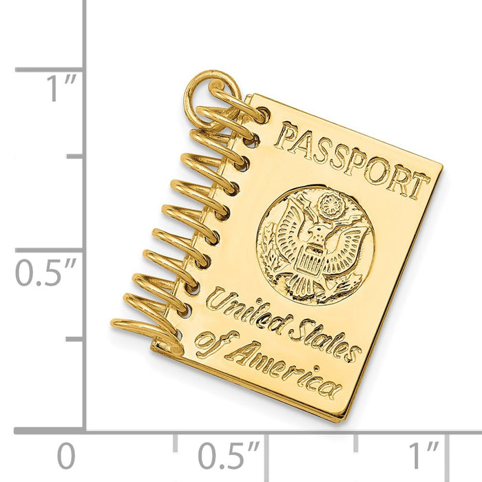 Million Charms 14K Yellow Gold Themed Passport Charm